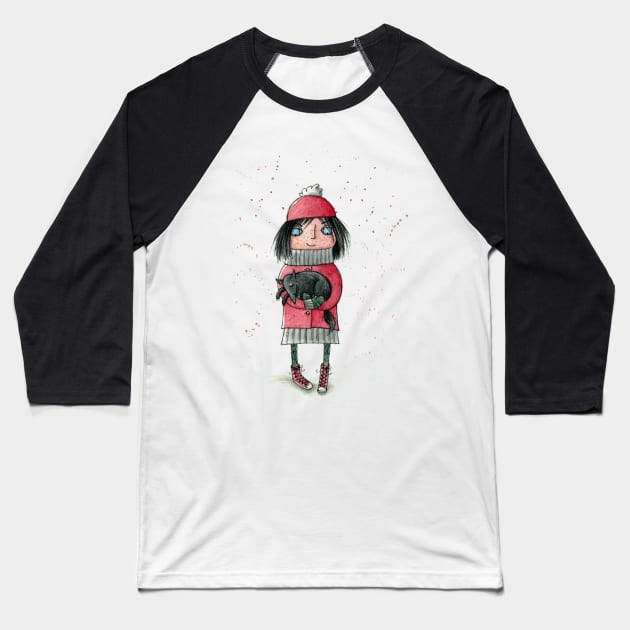 Rotkäppchen liebt den Wolf - Little Red Riding Hood Loves The Wolf Baseball T-Shirt by JunieMond